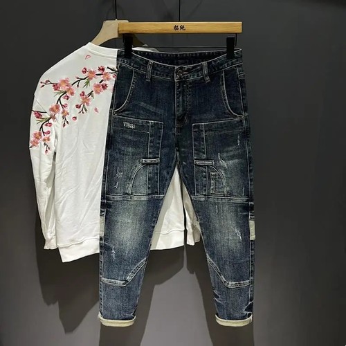Men slim fit patchwork - men's,