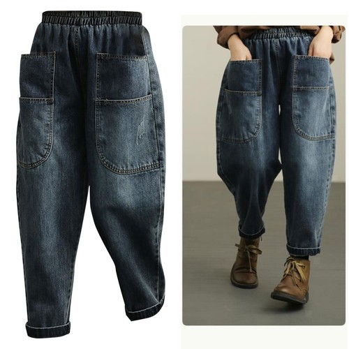 Women harem cropped pants - women's,