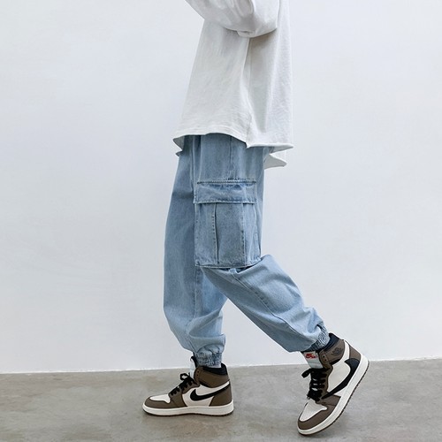 Men tapered jeans harem - jeans,
