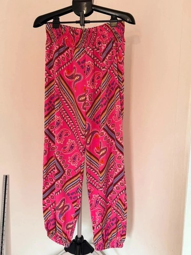 Pink paisley harem trousers - pink, l