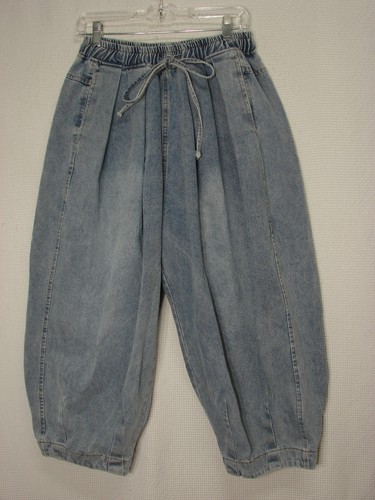 Denim balloon barrel leg harem - leg,